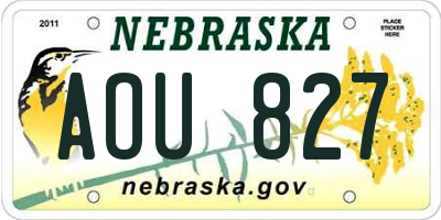 NE license plate AOU827