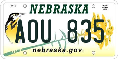 NE license plate AOU835