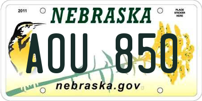 NE license plate AOU850