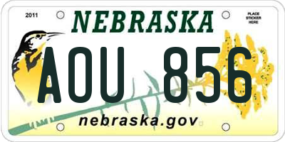 NE license plate AOU856