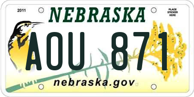 NE license plate AOU871