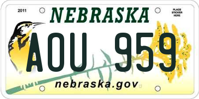 NE license plate AOU959