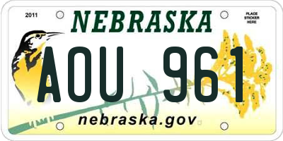 NE license plate AOU961