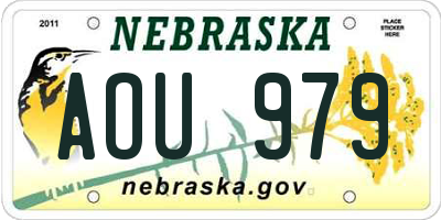 NE license plate AOU979