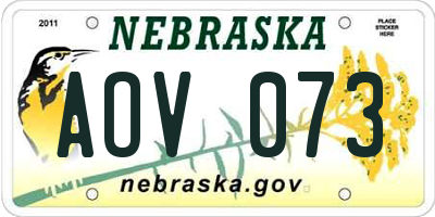 NE license plate AOV073