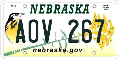 NE license plate AOV267