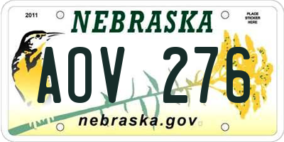 NE license plate AOV276