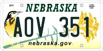 NE license plate AOV351