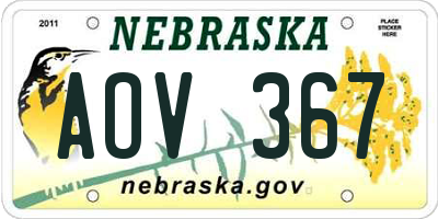 NE license plate AOV367