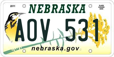 NE license plate AOV531