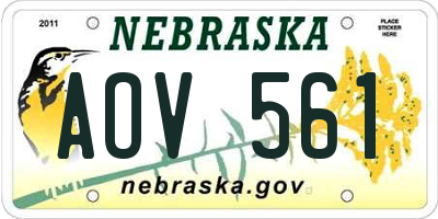 NE license plate AOV561