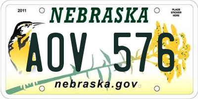 NE license plate AOV576