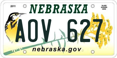 NE license plate AOV627
