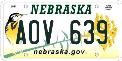 NE license plate AOV639