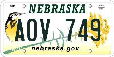 NE license plate AOV749