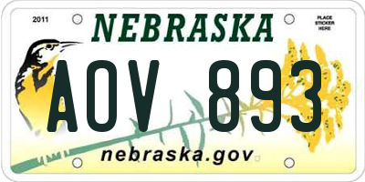 NE license plate AOV893