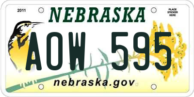 NE license plate AOW595