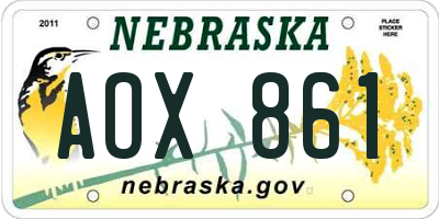 NE license plate AOX861