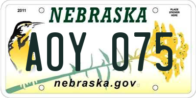 NE license plate AOY075