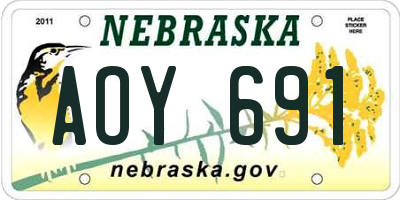 NE license plate AOY691