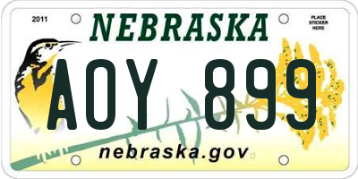 NE license plate AOY899