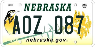 NE license plate AOZ087