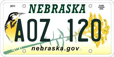 NE license plate AOZ120