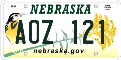 NE license plate AOZ121