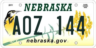 NE license plate AOZ144