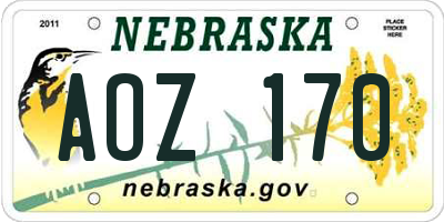 NE license plate AOZ170
