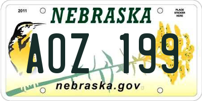 NE license plate AOZ199