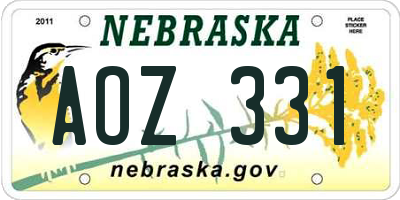 NE license plate AOZ331