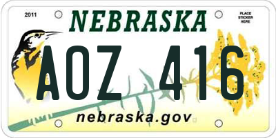 NE license plate AOZ416