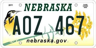 NE license plate AOZ467