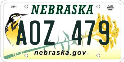 NE license plate AOZ479