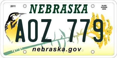 NE license plate AOZ779