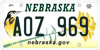 NE license plate AOZ969
