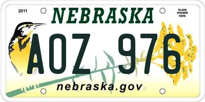 NE license plate AOZ976