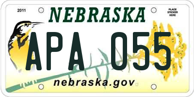 NE license plate APA055