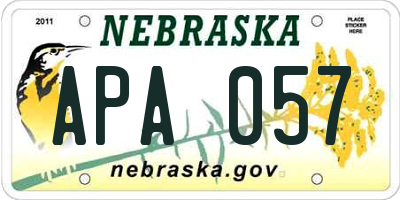 NE license plate APA057