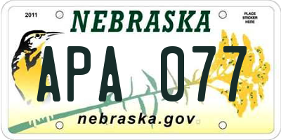 NE license plate APA077
