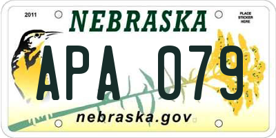 NE license plate APA079