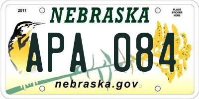 NE license plate APA084