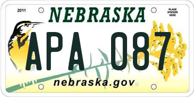 NE license plate APA087