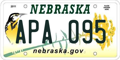 NE license plate APA095