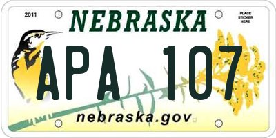 NE license plate APA107
