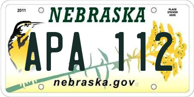 NE license plate APA112