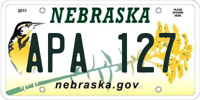 NE license plate APA127