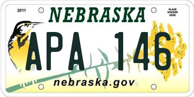 NE license plate APA146