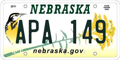 NE license plate APA149
